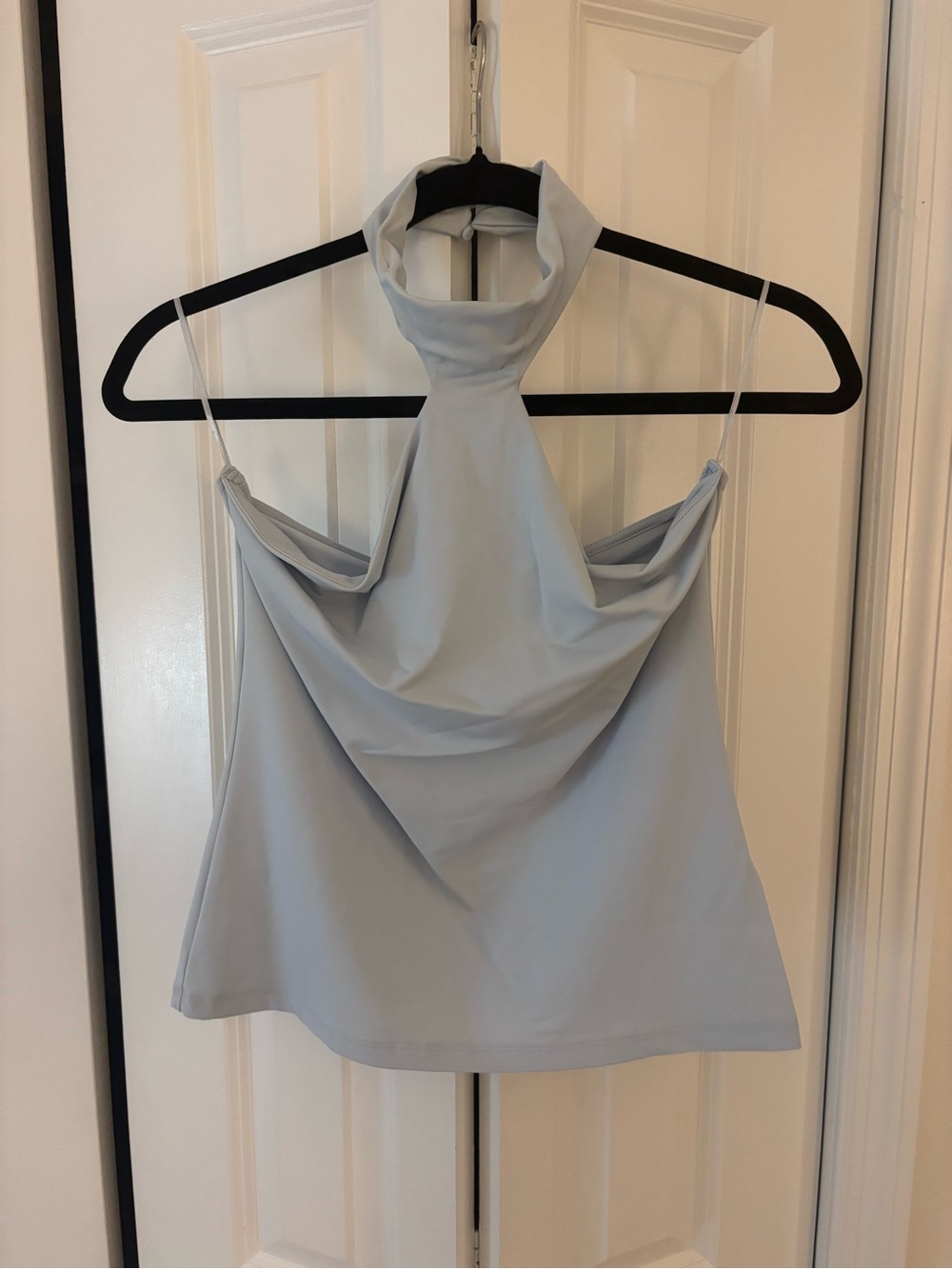 Zara Light Blue Draped Halter Camisole